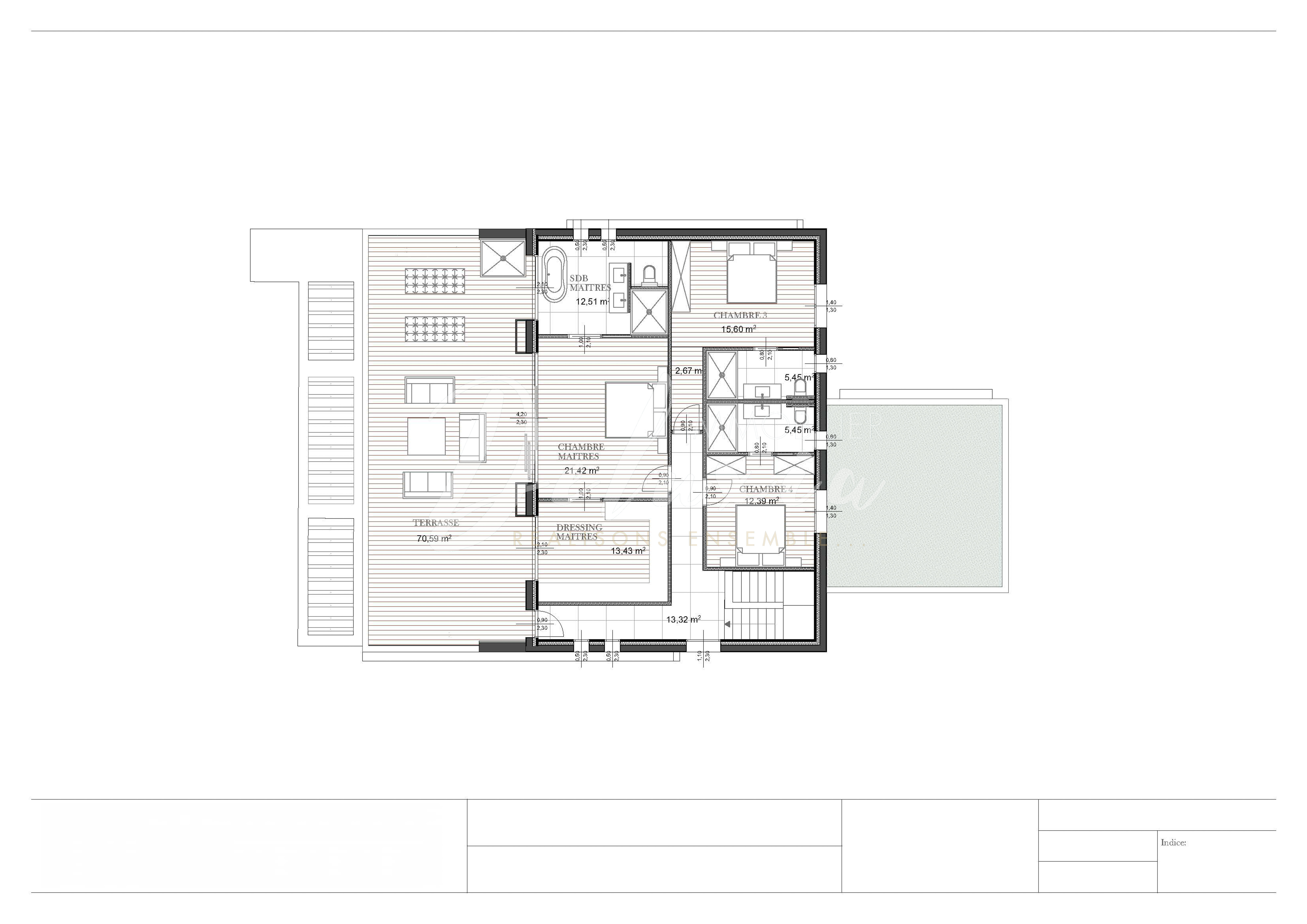 Plan étage d'une villa neuve à Saint-Raphaël 