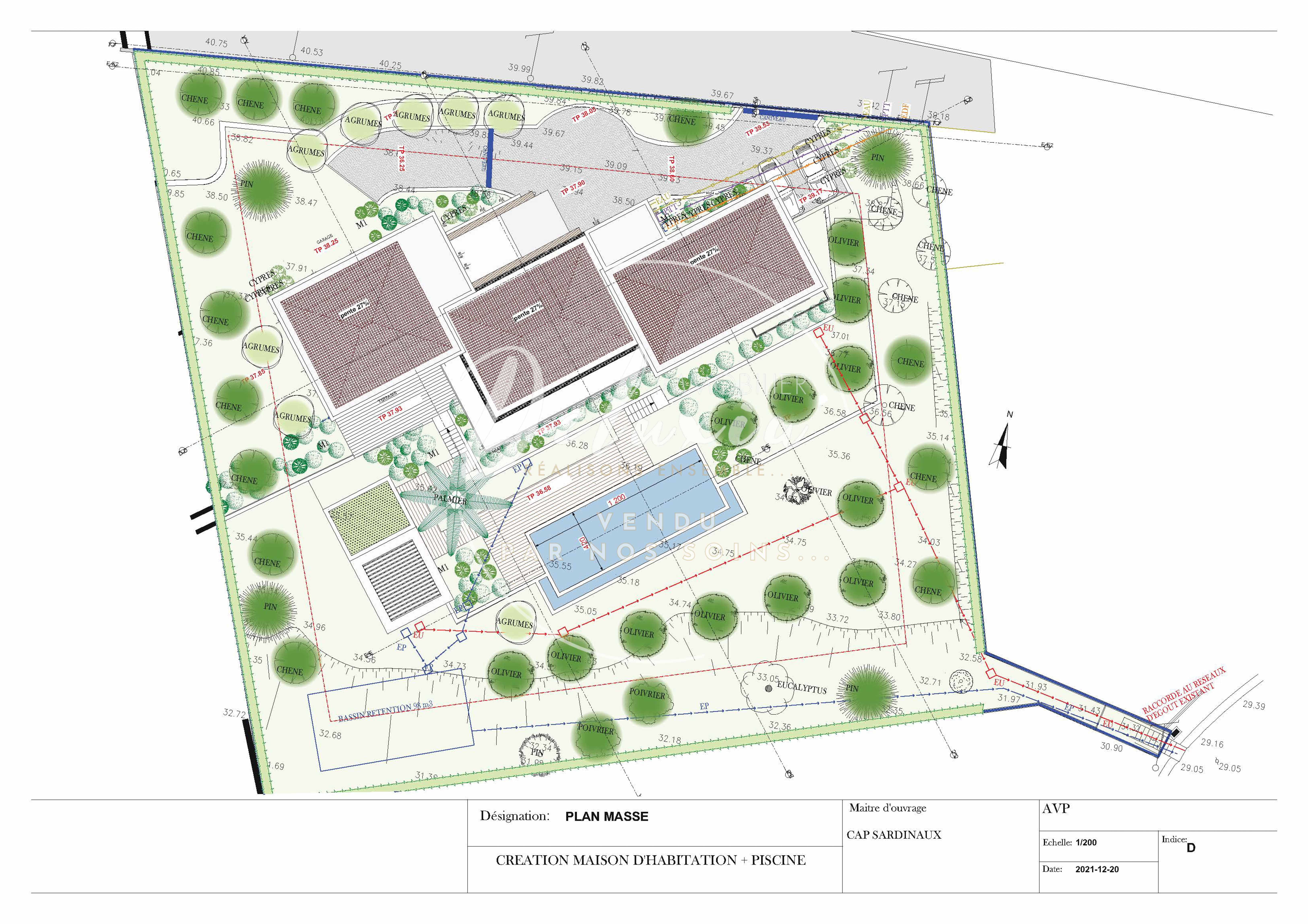 Plan de masse villa neuve Sainte-Maxime